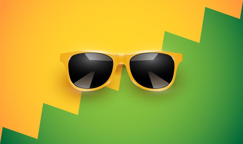 Realistic vector sunglasses on a colorful background, vector illustration