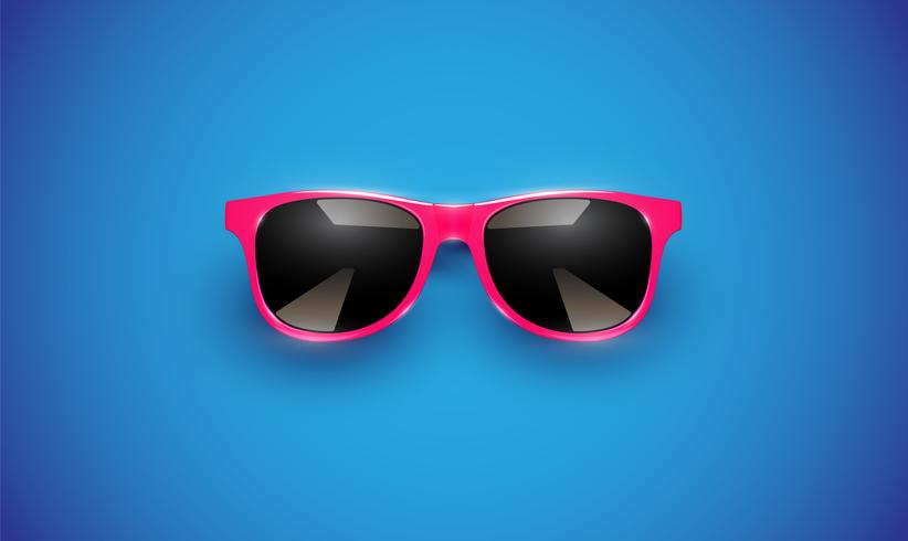 Realistic vector sunglasses on a colorful background, vector illustration