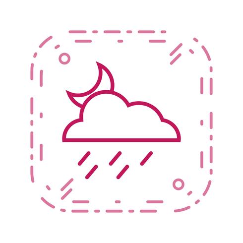 Night Rain Vector Icon