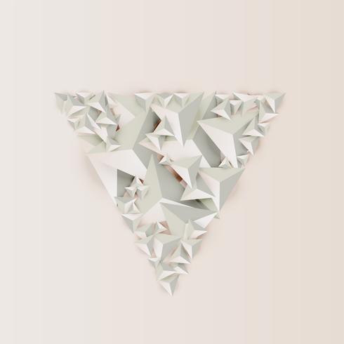 Abstract 3D triangles on light background, vector illustration