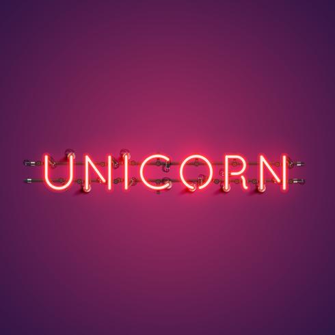 Download Neon realistic word 'UNICORN' for advertising, vector ...