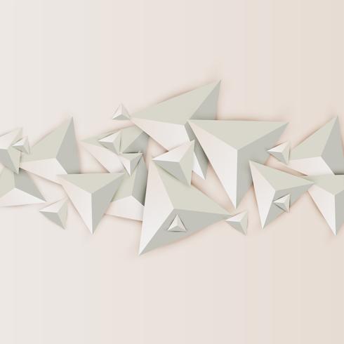 Abstract 3D triangles on light background, vector illustration