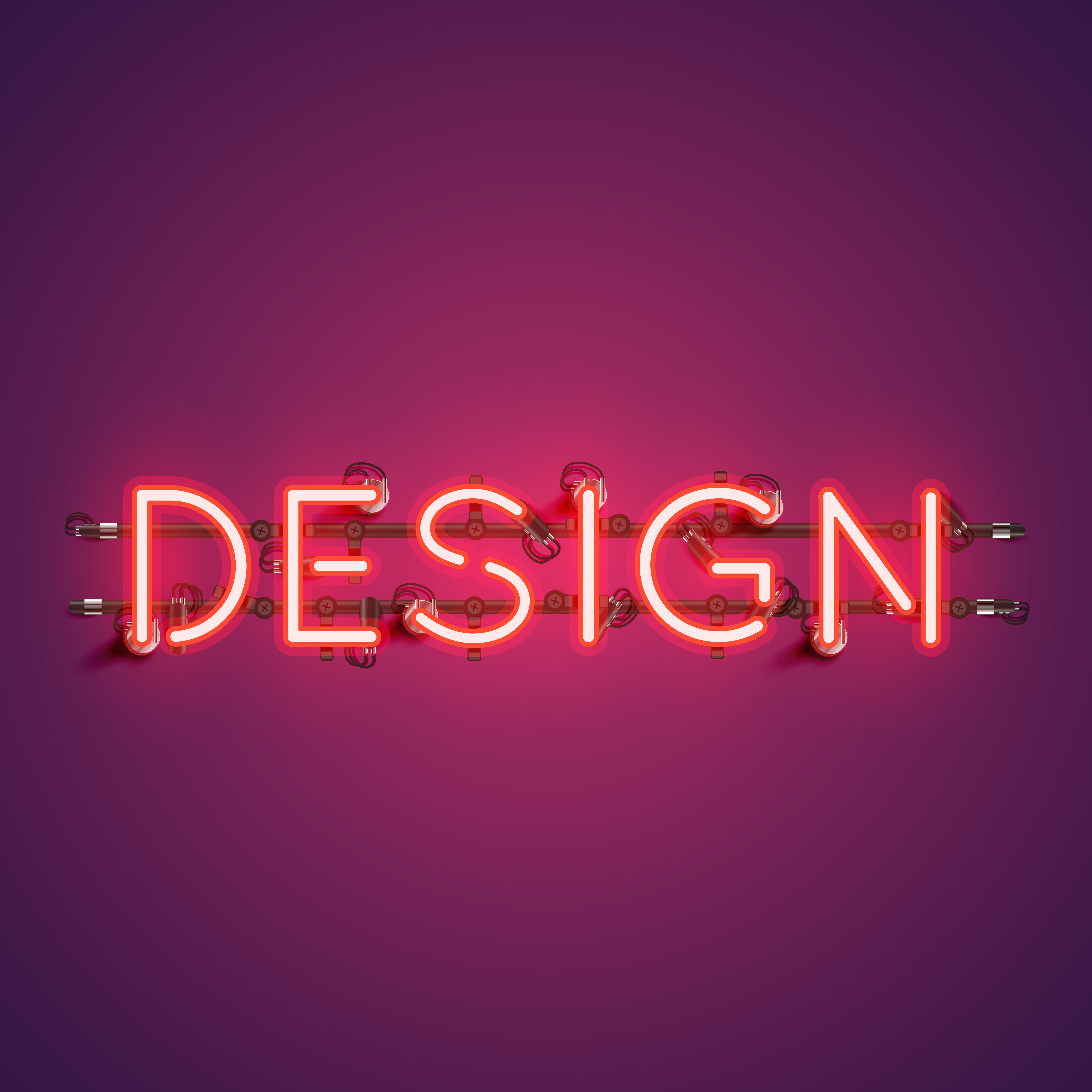 Neon realistic word DESIGN for advertising vector Neon realistic word DESIGN for advertising vector