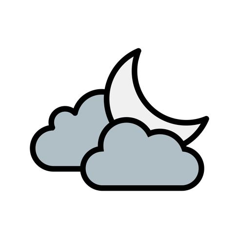 Cloud And Moon Vector Icon