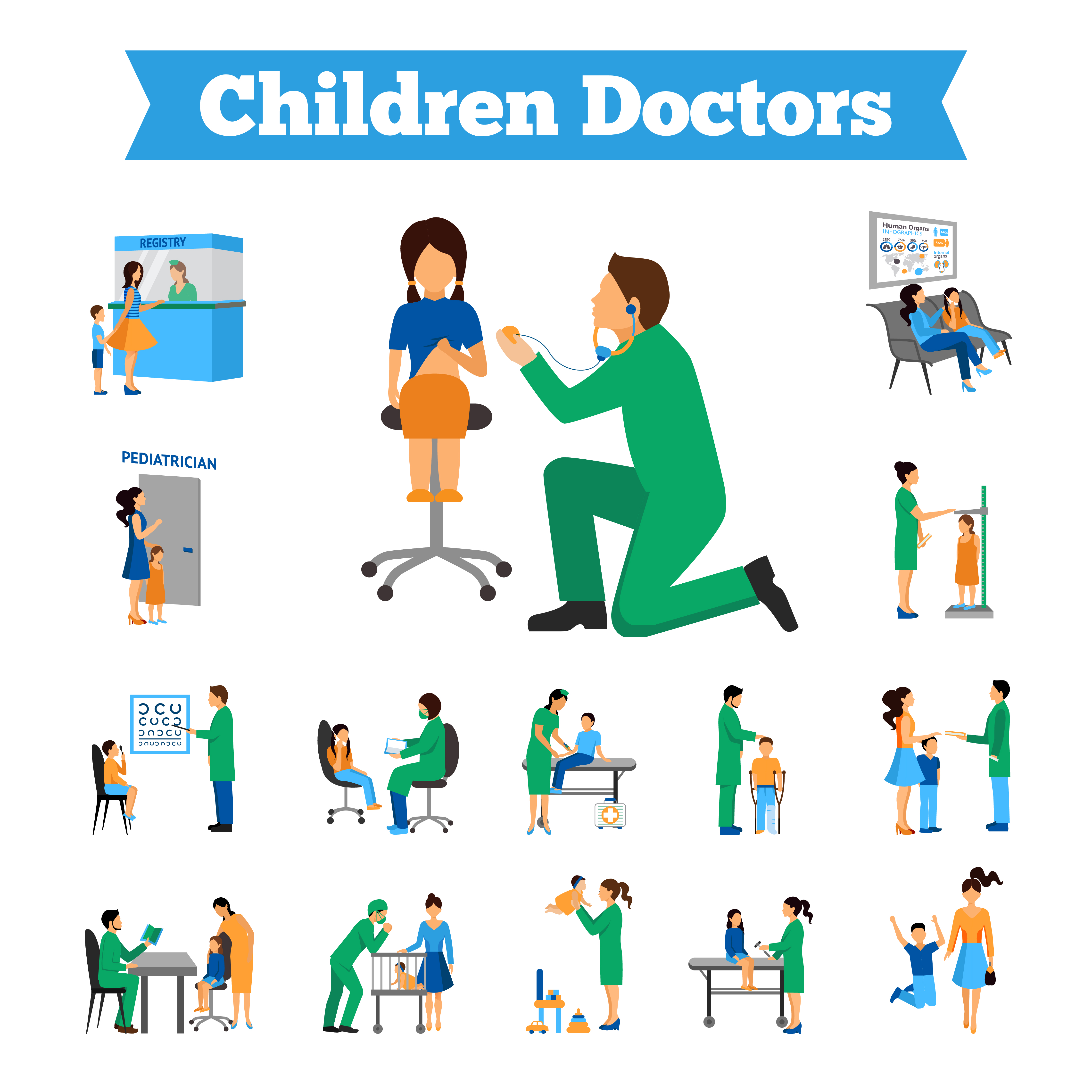 Children Doctor Set 450739 - Download Free Vectors, Clipart Graphics