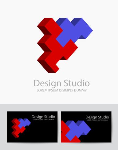 Abstract isometric logo vector