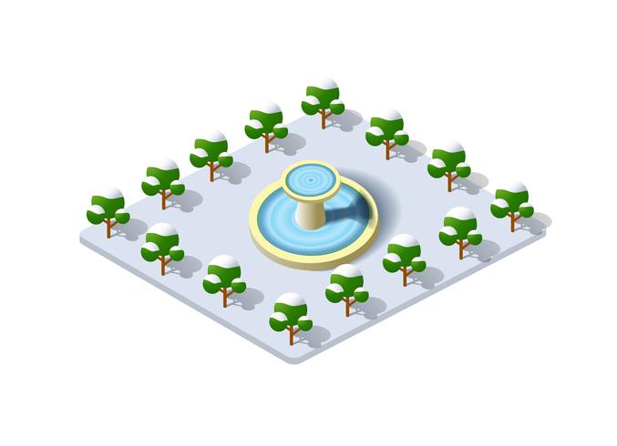 Isometric element of urban vector