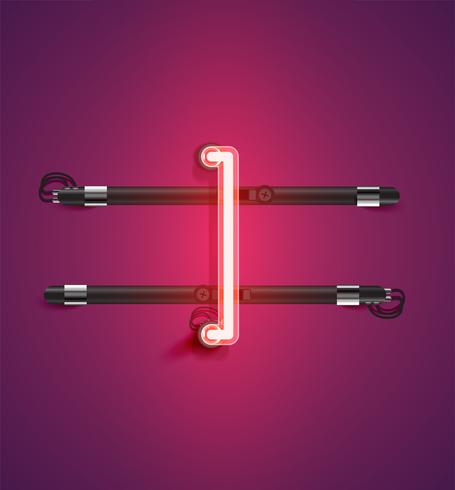High detailed neon character from a set, vector illustration