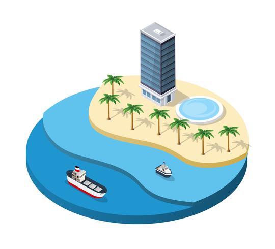 Summer isometric island vector