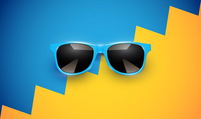 Realistic vector sunglasses on a colorful background, vector illustration