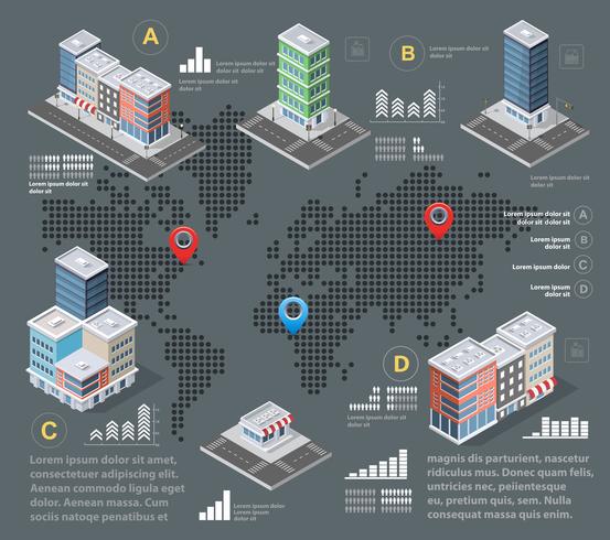 Área urbana de la ciudad. vector