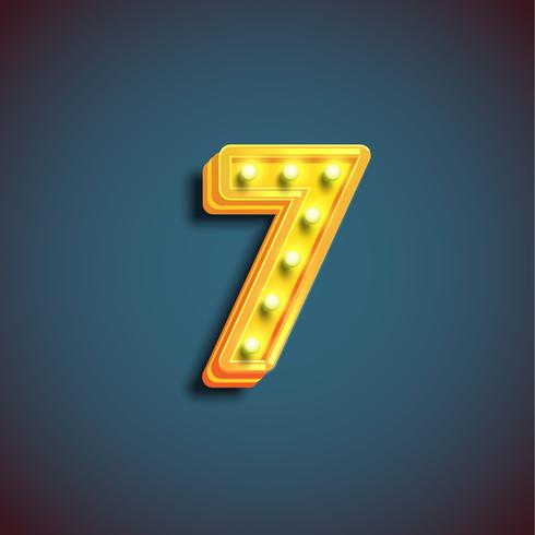 'Broadway' character with lamps from a fontset, vector illustration