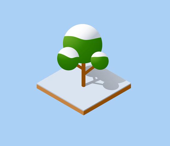 Árbol de navidad de invierno vector