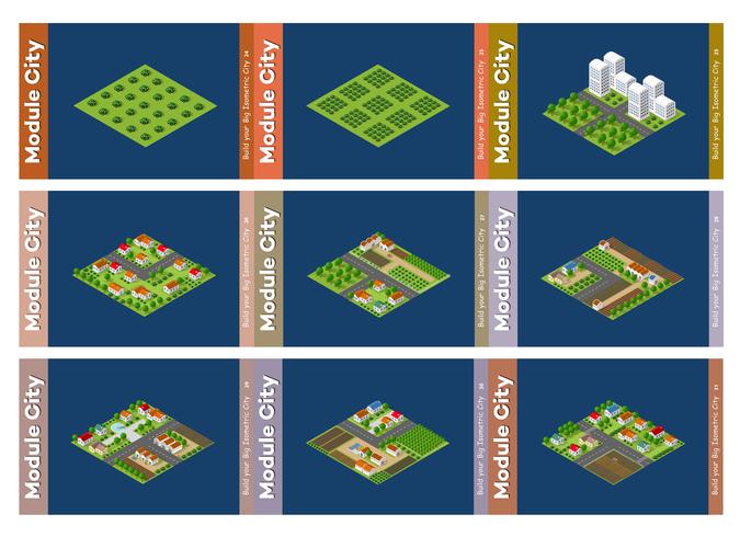 Set of urban areas of modules vector