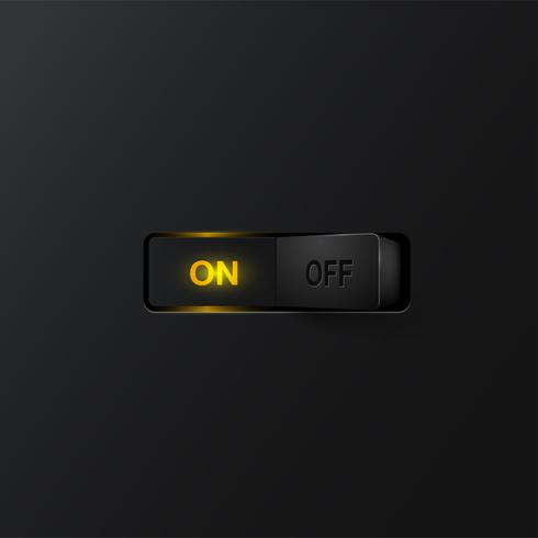 Realistic switch ON, vector illustration