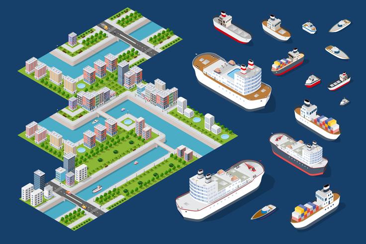 Urban quarters of the town vector
