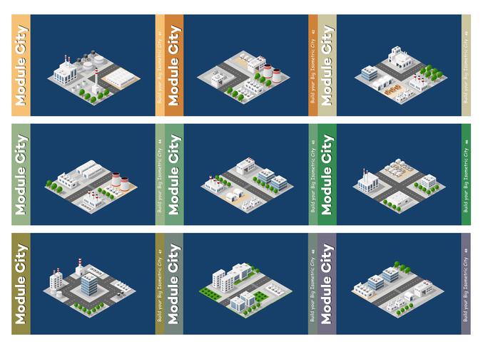 Set of urban areas of modules vector