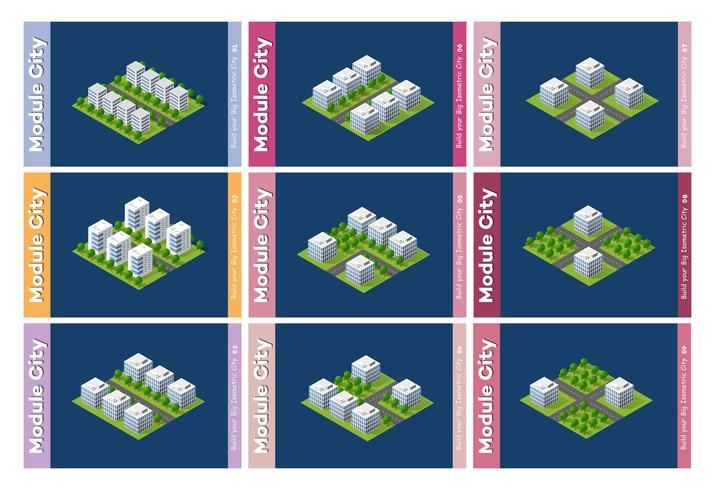 Set of urban areas of modules vector