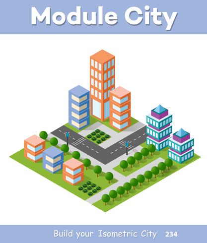 Urban Isometric skyscraper vector