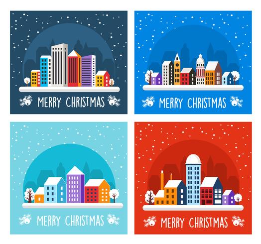 Christmas decor design winter street vector