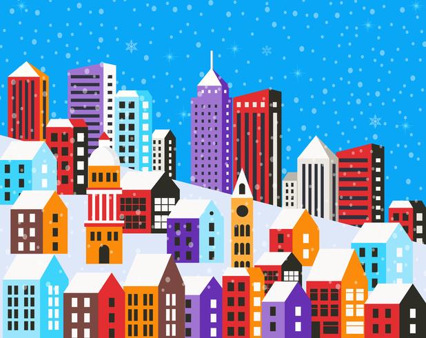 Paisaje de invierno de navidad vector