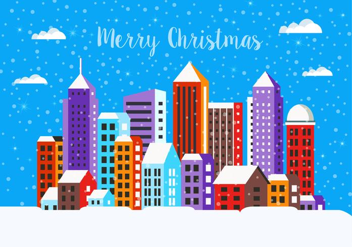 Christmas winter landscape vector