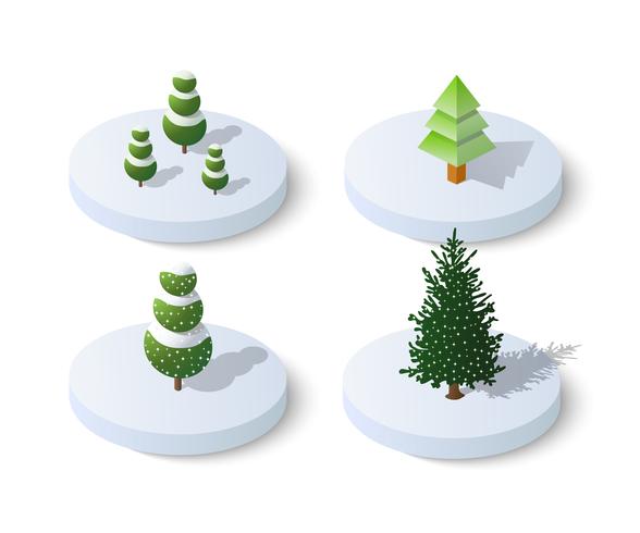 Winter snowy christmas icon vector