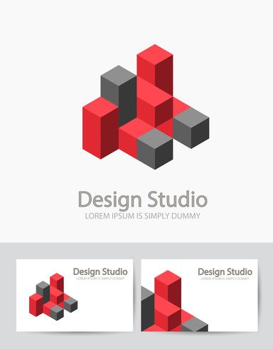 Abstract isometric logo vector