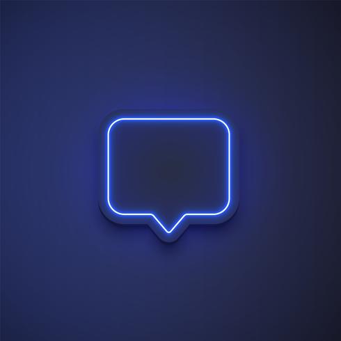 High detailed neon colorful speech bubble. vector illustration