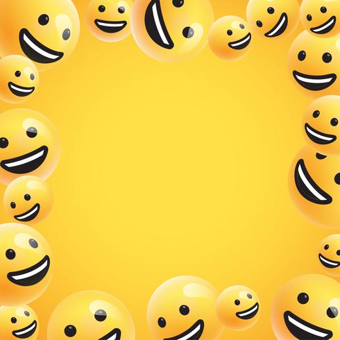 Group of high detailed yellow emoticons, vector illustration