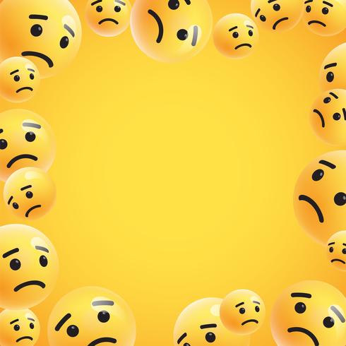 Group of high detailed yellow emoticons, vector illustration