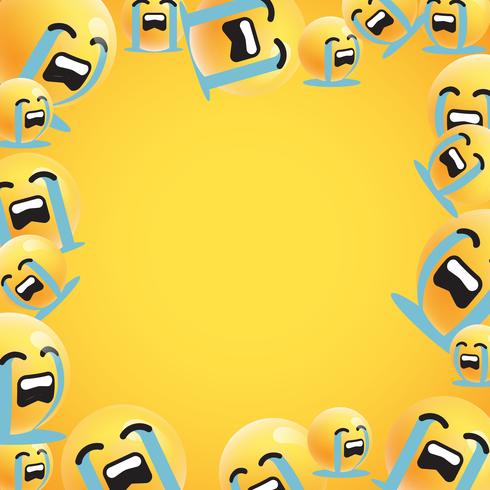 Group of high detailed yellow emoticons, vector illustration