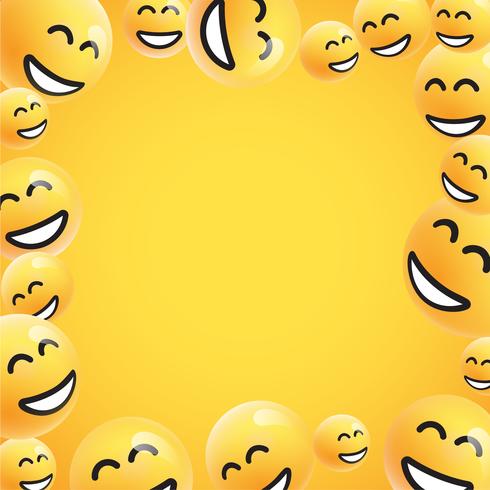 Group of high detailed yellow emoticons, vector illustration