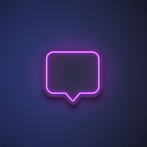High detailed neon colorful speech bubble. vector illustration