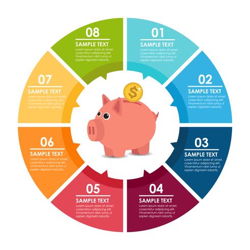 Piggy bank infographic vector