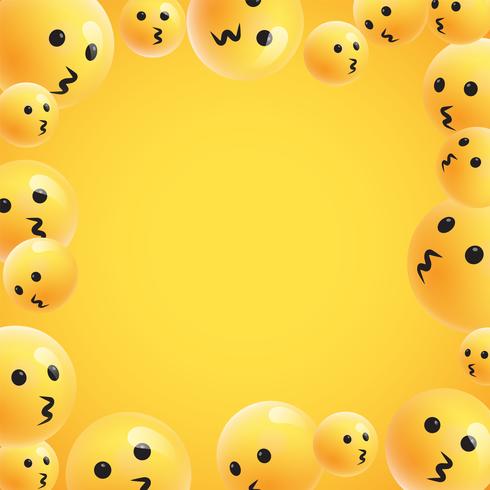 Group of high detailed yellow emoticons, vector illustration