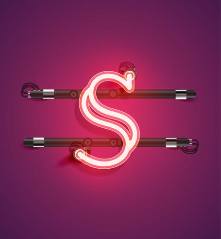 High detailed neon character from a set, vector illustration