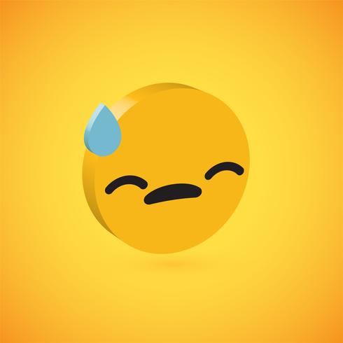 Emoticon de disco 3D alto detallado amarillo, ilustración vectorial vector