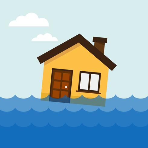 House on the water vector