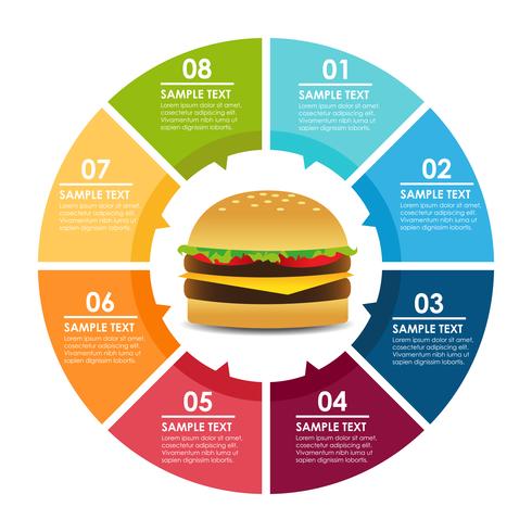 Infografía hamburguesa vector