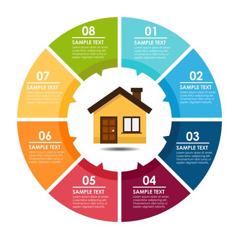 Casa e infografía vector