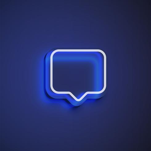 High detailed neon colorful speech bubble. vector illustration