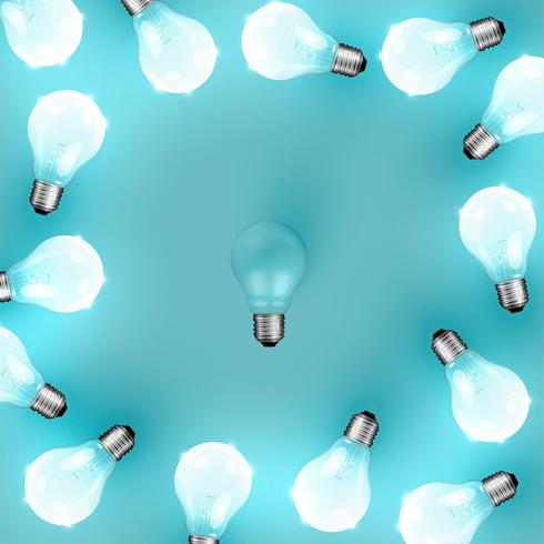 High detailed realistic light bulb illustration, vector