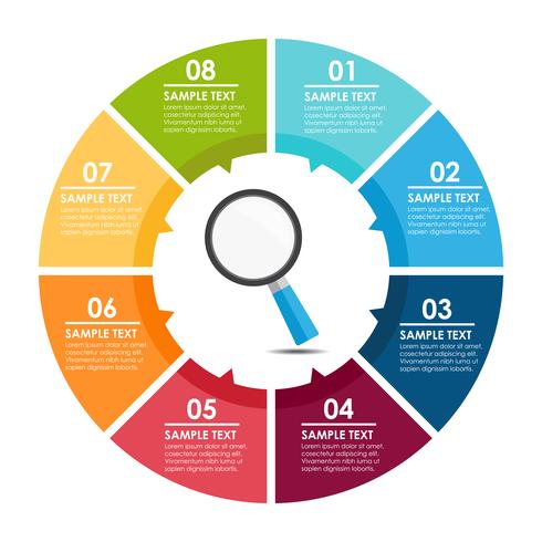 Magnifying glass infographic vector