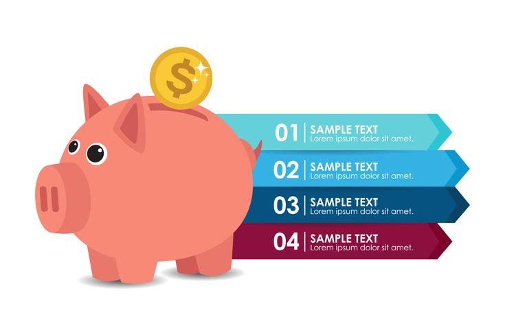 Piggy bank infographic vector
