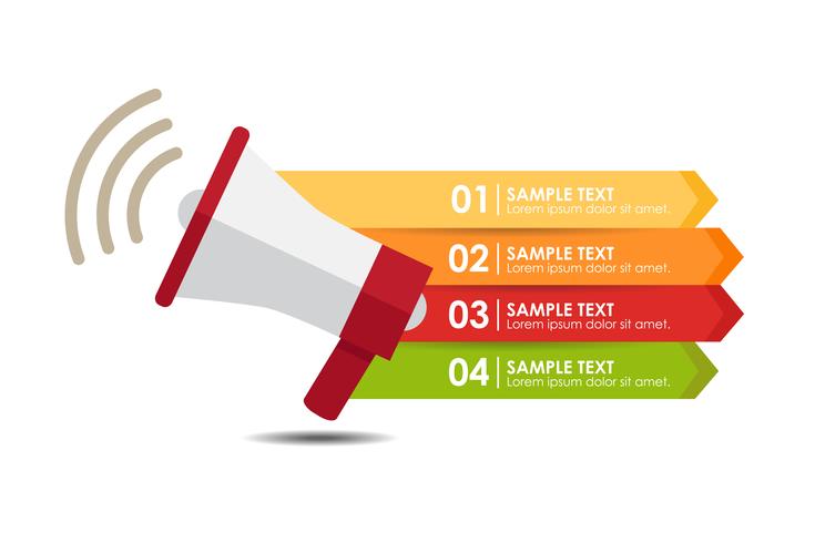 Megaphone infographic vector