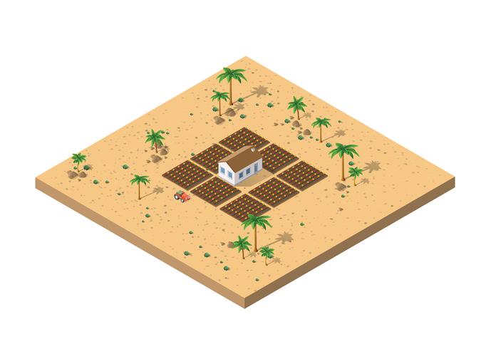 Isometric view of a farm vector