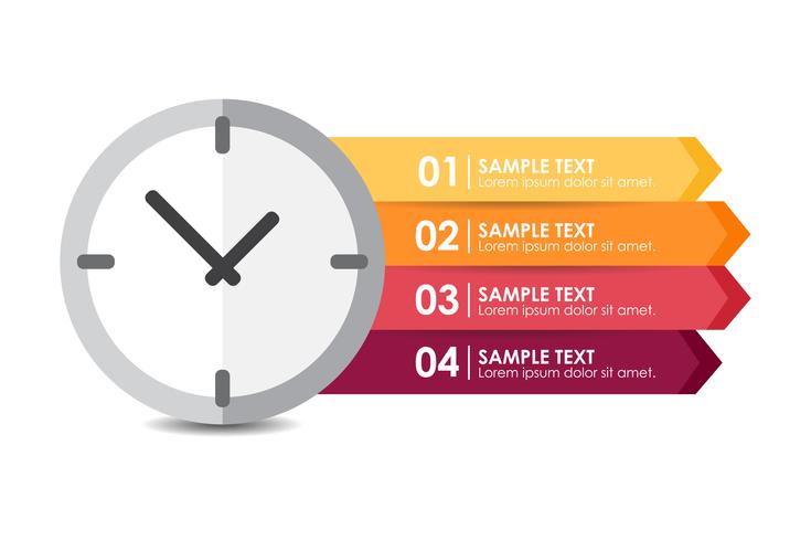 Clock infographic vector