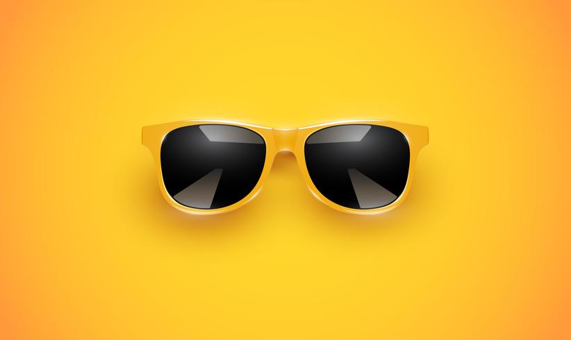 Realistic vector sunglasses on a colorful background, vector illustration