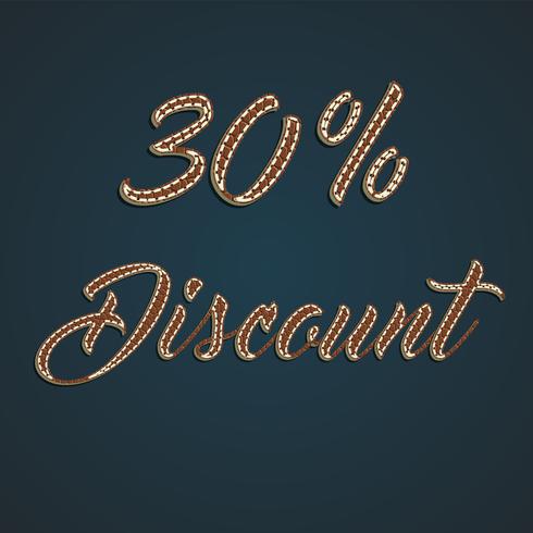 Realistic leather percentage set, vector illustration